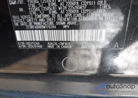 2011 Toyota Rav4 из США, поврежденный, VIN 2T3BF4DV6BW176344